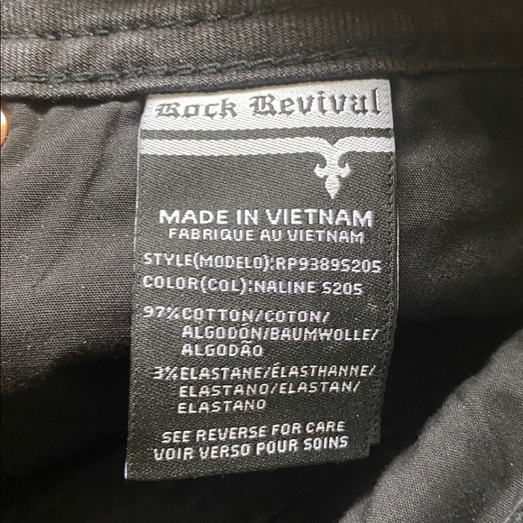 Rock revival NWT silver moto zippered skinny leg jeans - Picture 9 of 12